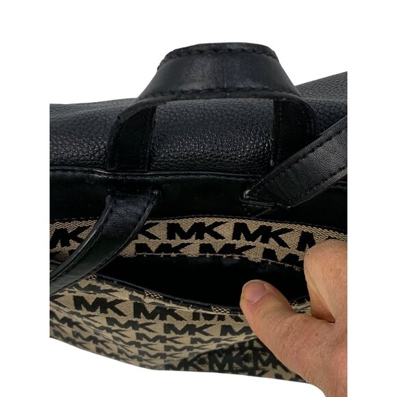 Michael Kors Evie Monogram Canvas & Leather Small Backpack Black/Brown Used - Picture 15 of 16